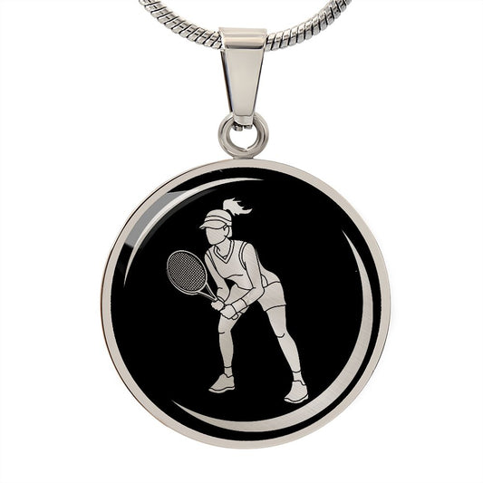Woman Tennis Player Necklace