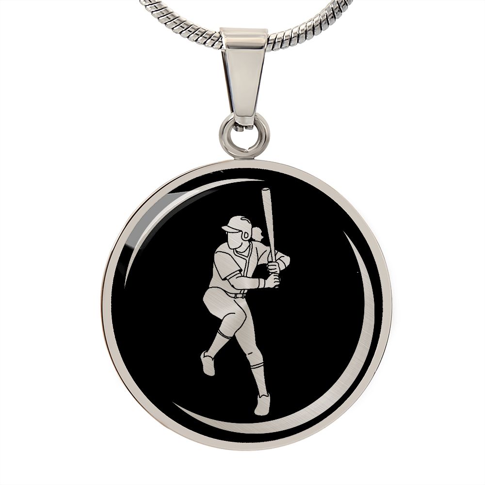 Woman Softball Necklace