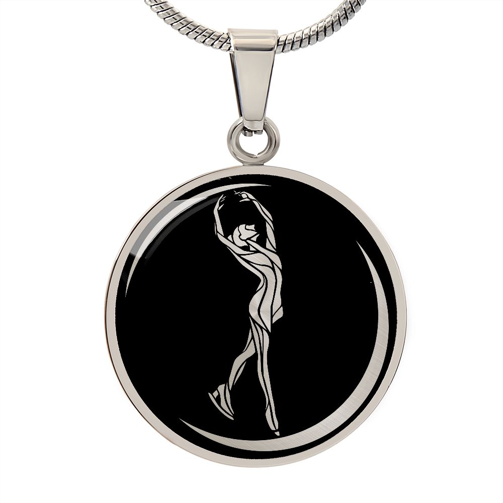 Woman Figure Skating Necklace