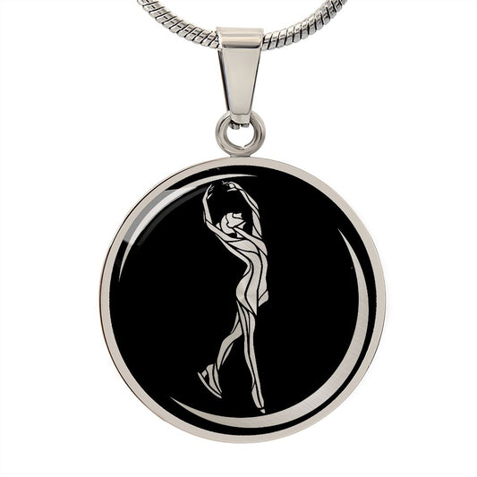 Woman Figure Skating Necklace