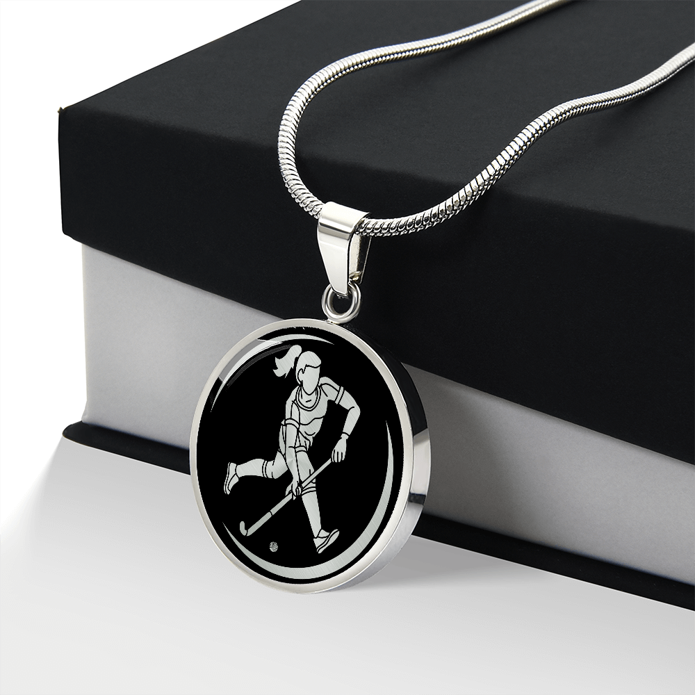 Woman Field Hockey Necklace