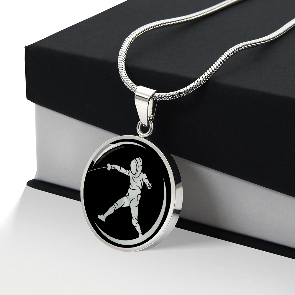Woman Fencing Necklace