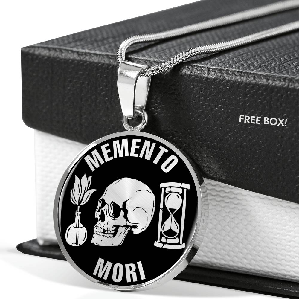 Memento Mori Necklace - Stoic Quote Pendant