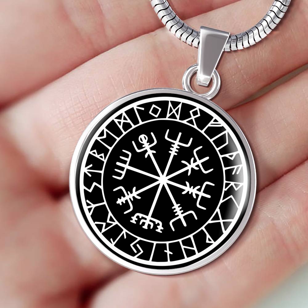 Vegvisir necklace, viking compass Amulet
