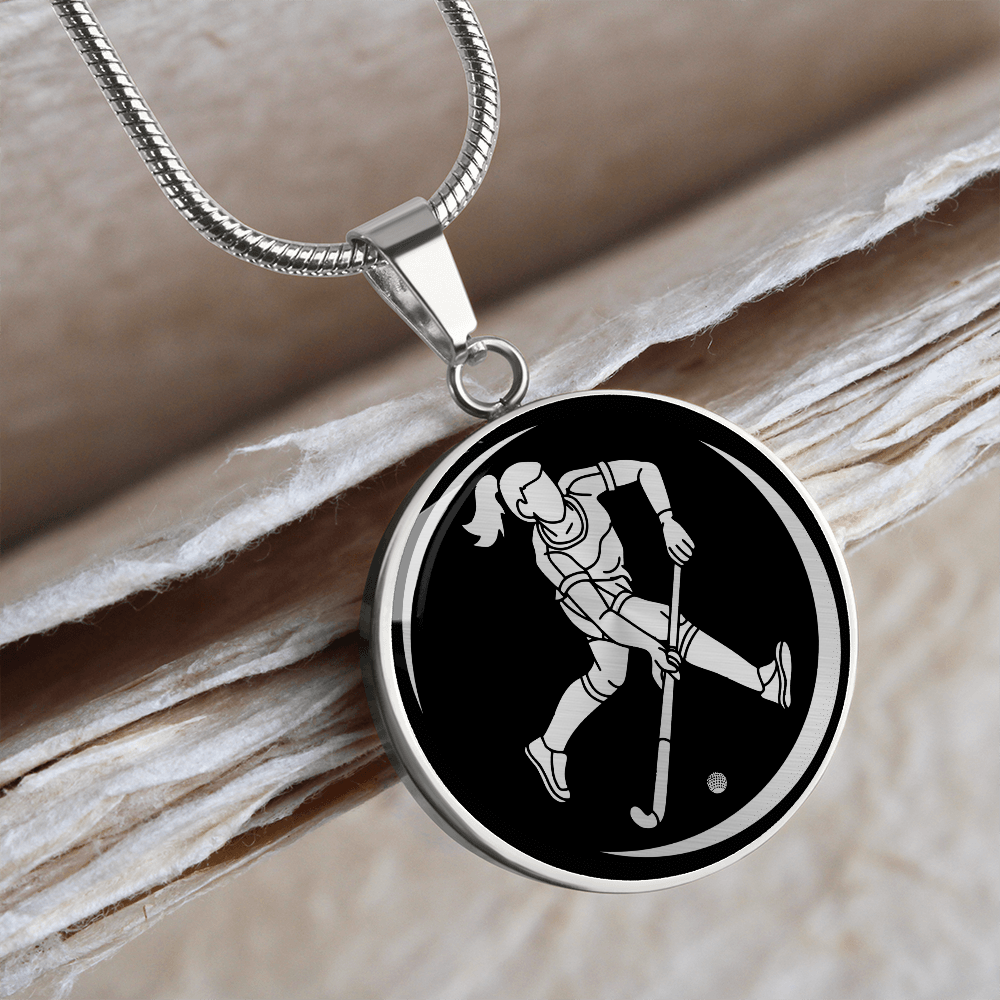 Woman Field Hockey Necklace