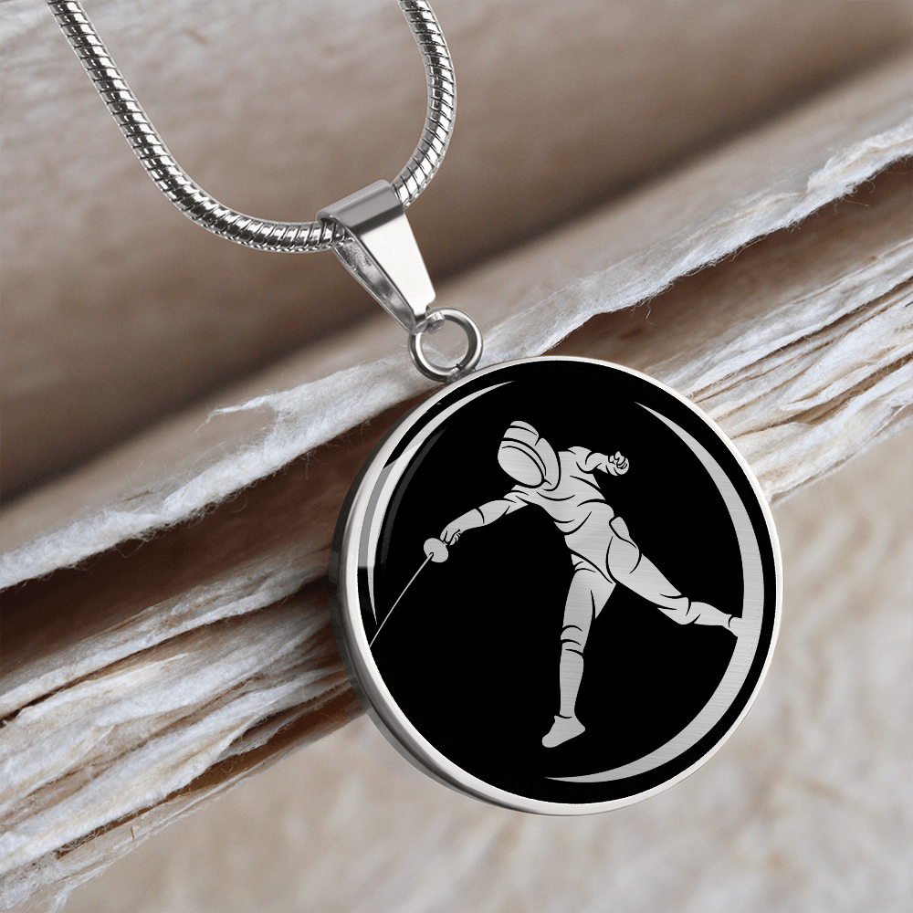 Woman Fencing Necklace