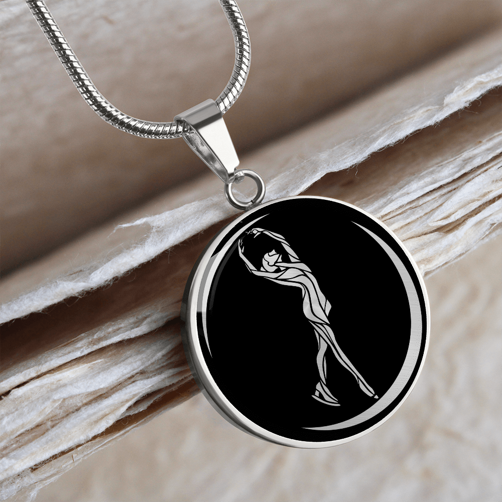 Woman Figure Skating Necklace