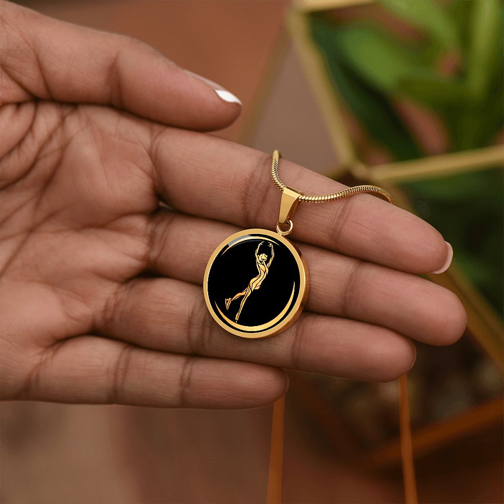 Woman Figure Skating Necklace