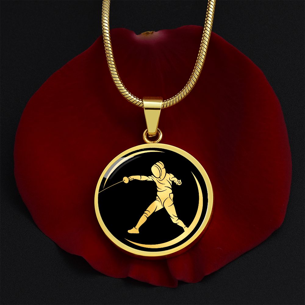 Woman Fencing Necklace