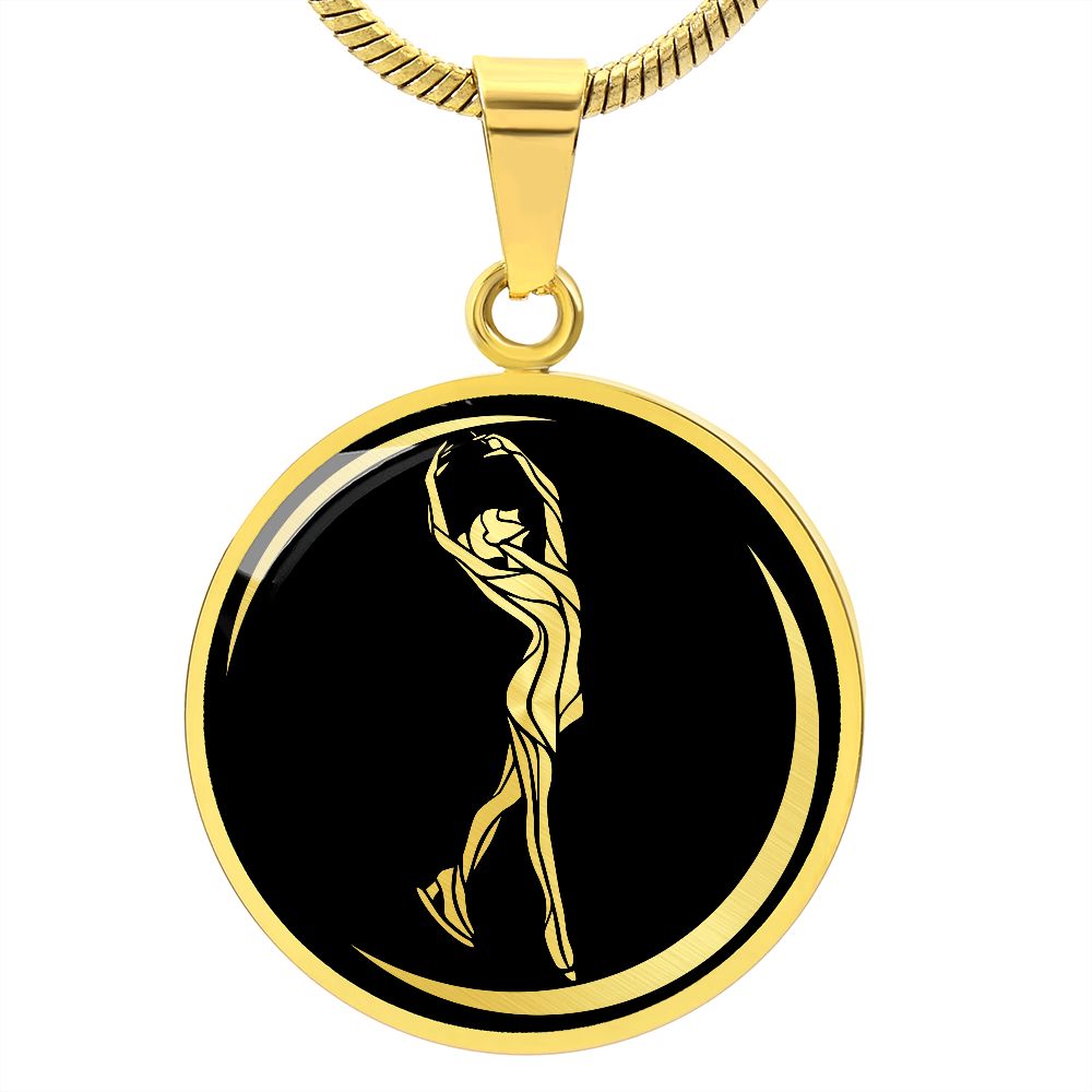 Woman Figure Skating Necklace