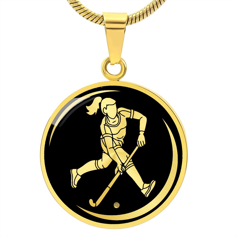Woman Field Hockey Necklace