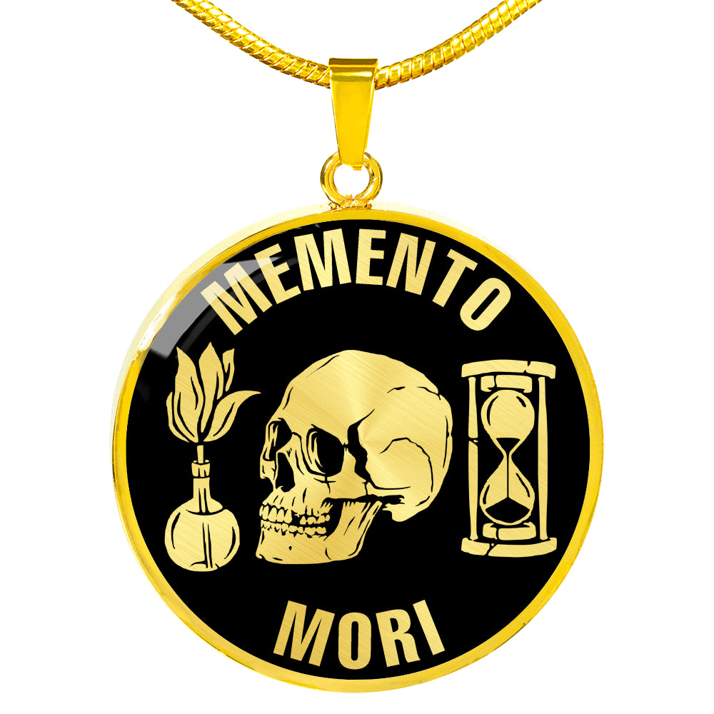 Memento Mori Necklace - Stoic Quote Pendant