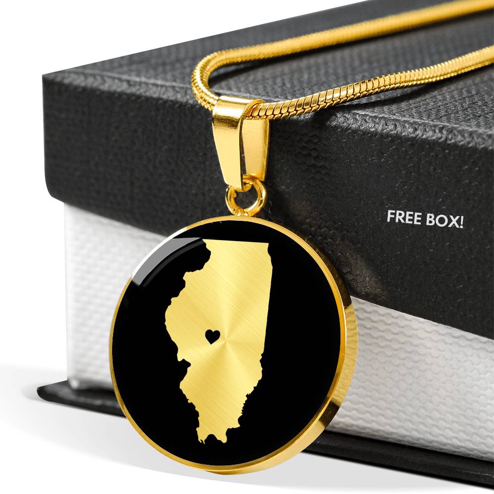 Illinois Necklace - Illinois Gift