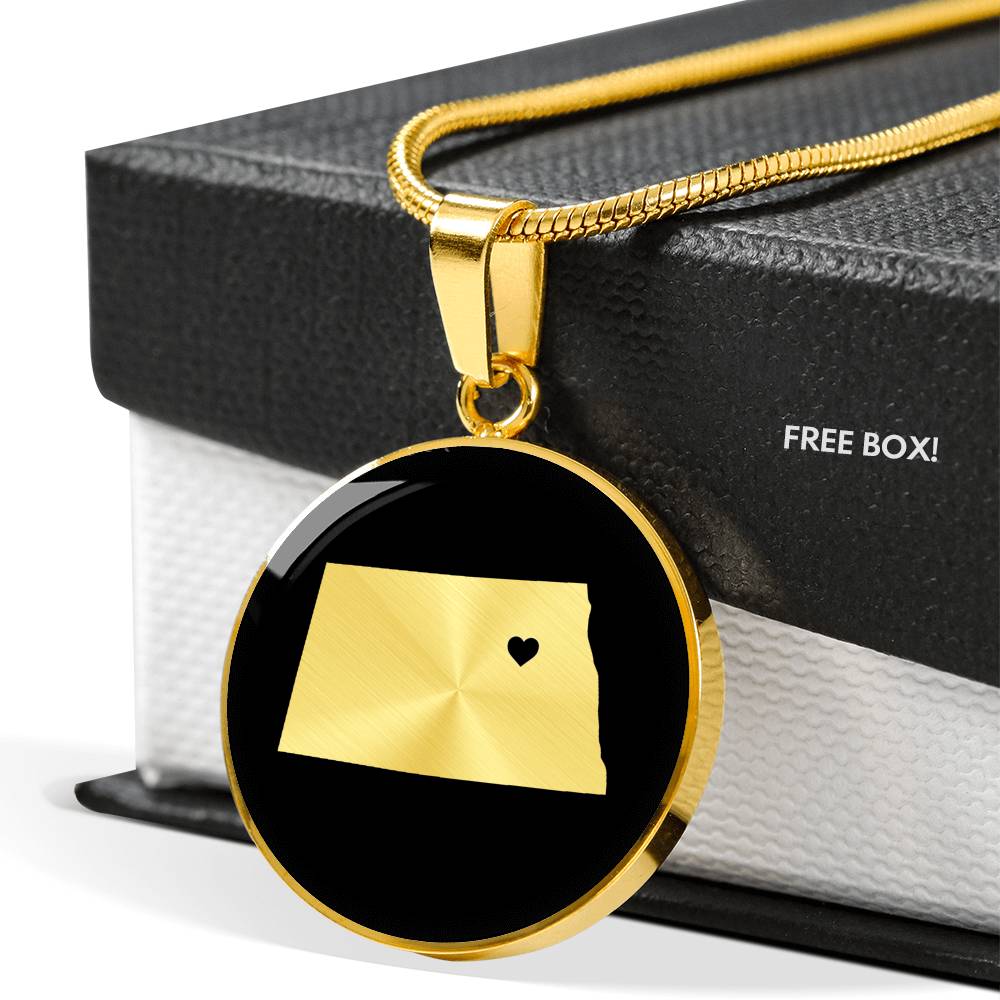 North Dakota Necklace - North Dakota Gift