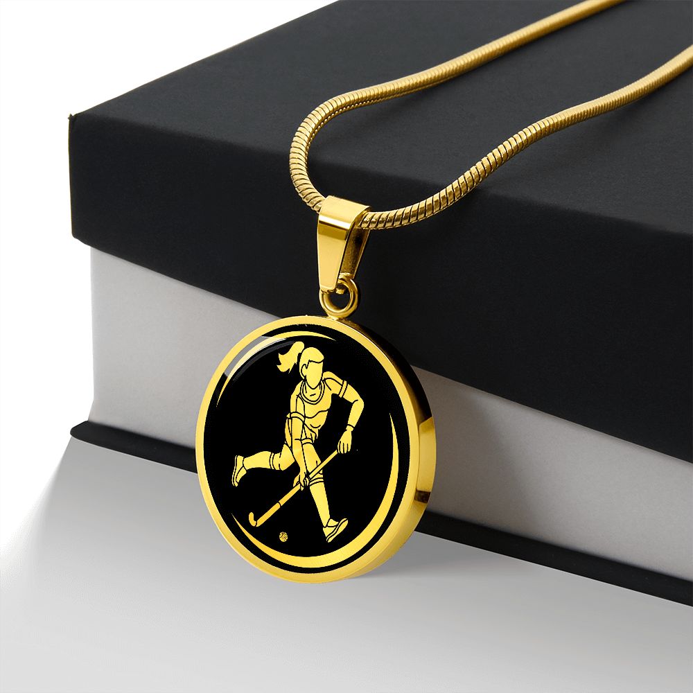 Woman Field Hockey Necklace