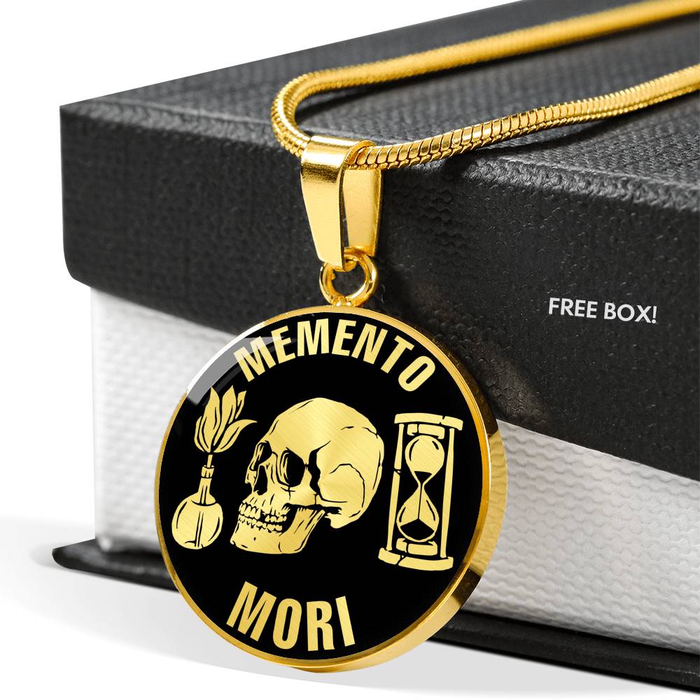 Memento Mori Necklace - Stoic Quote Pendant