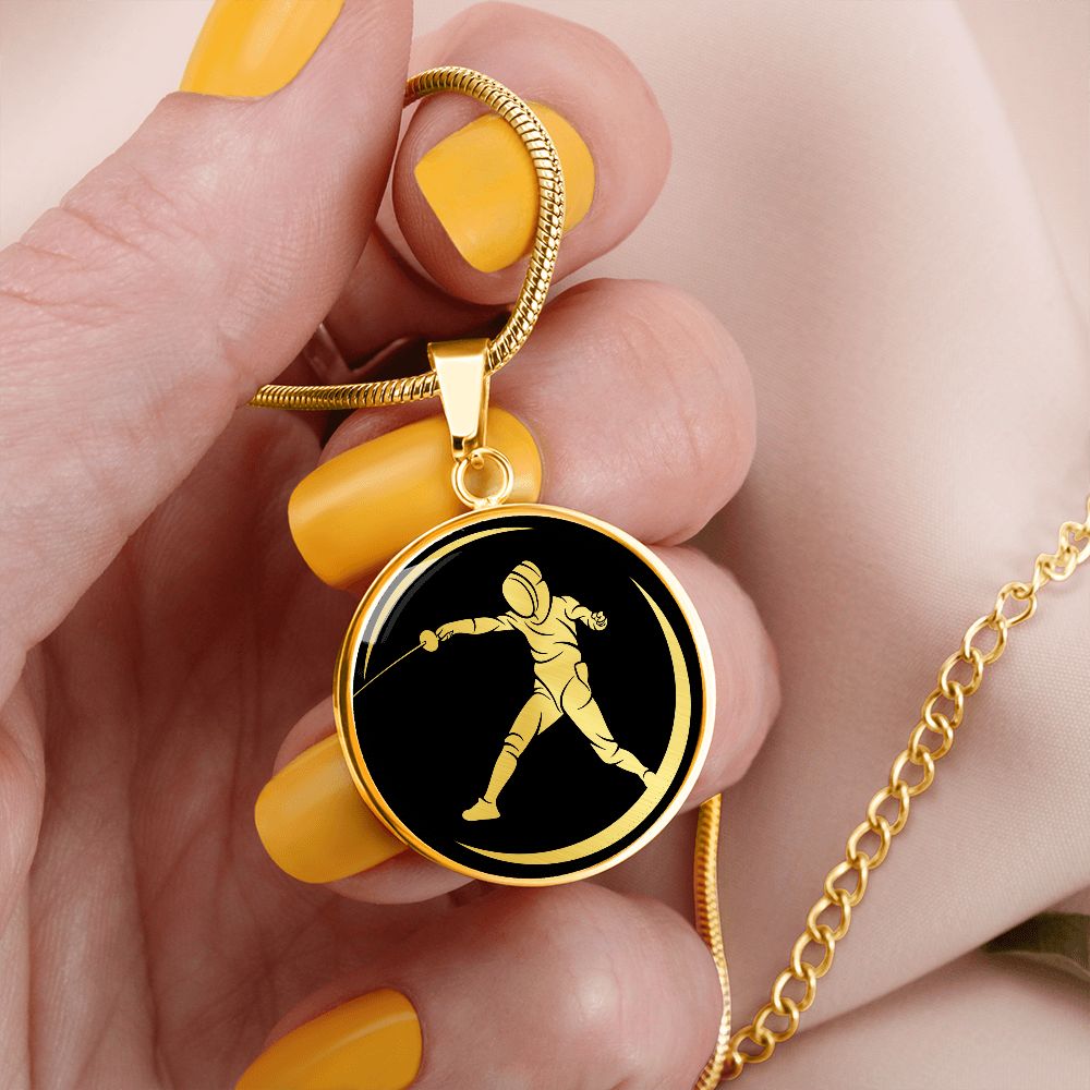 Woman Fencing Necklace