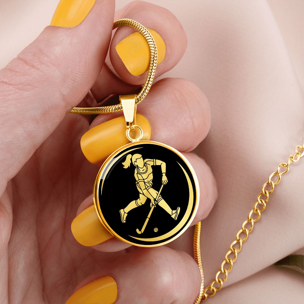 Woman Field Hockey Necklace