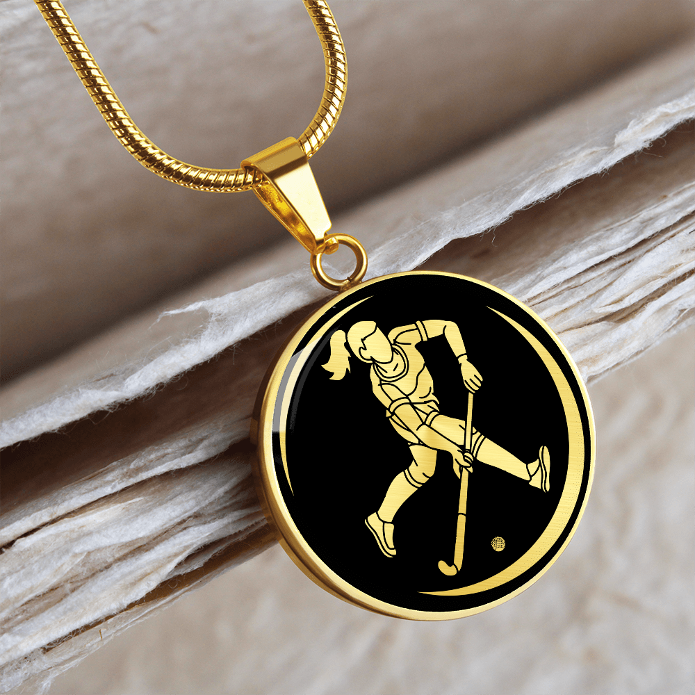 Woman Field Hockey Necklace
