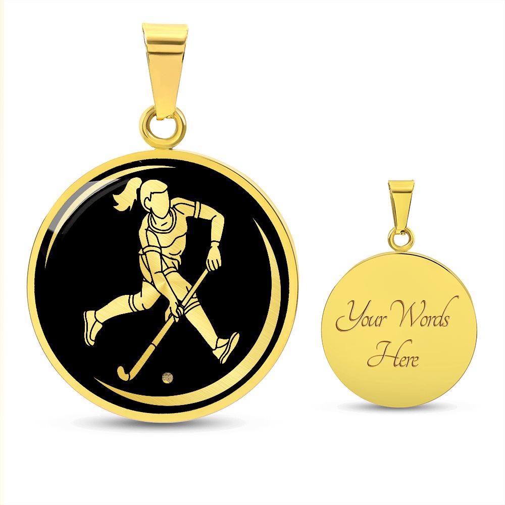 Woman Field Hockey Necklace