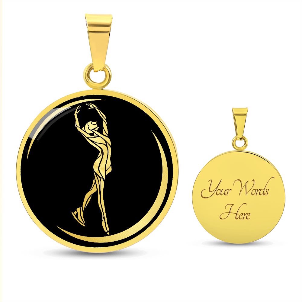 Woman Figure Skating Necklace