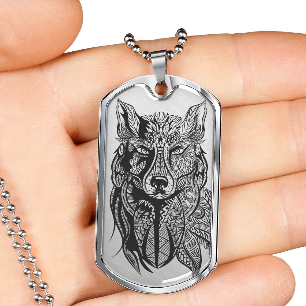 Grey Wolf Necklace - Wolf Pendant