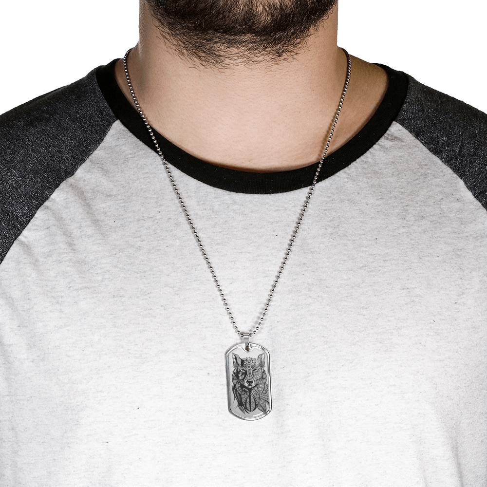 Grey Wolf Necklace - Wolf Pendant