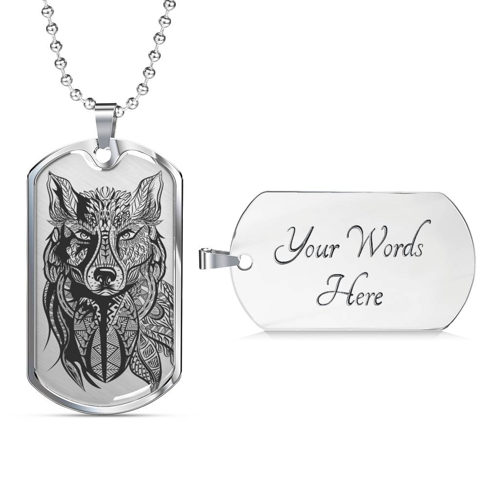 Grey Wolf Necklace - Wolf Pendant