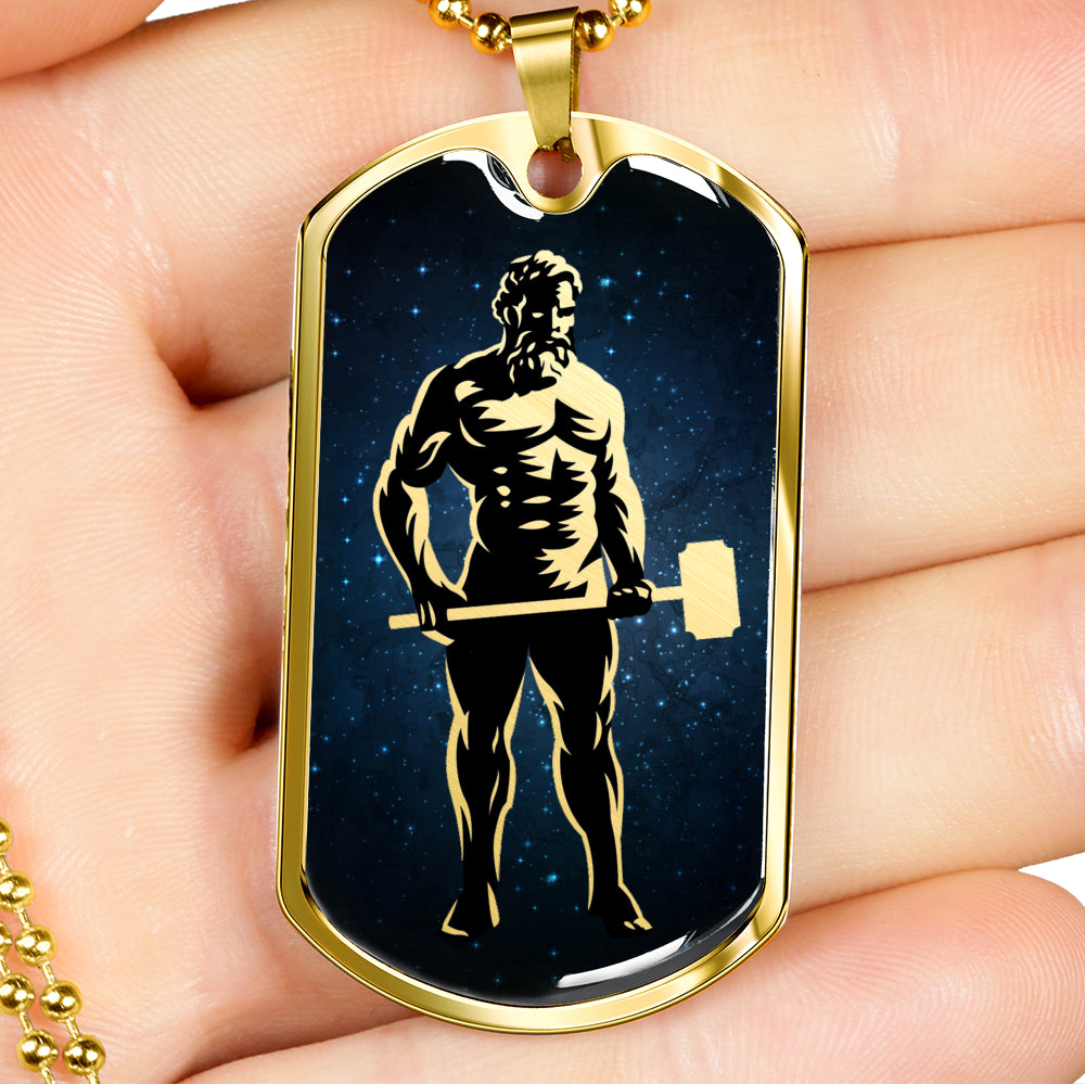 Hephaestus Necklace - God of Metallurgy - Blacksmith, Welder Gift