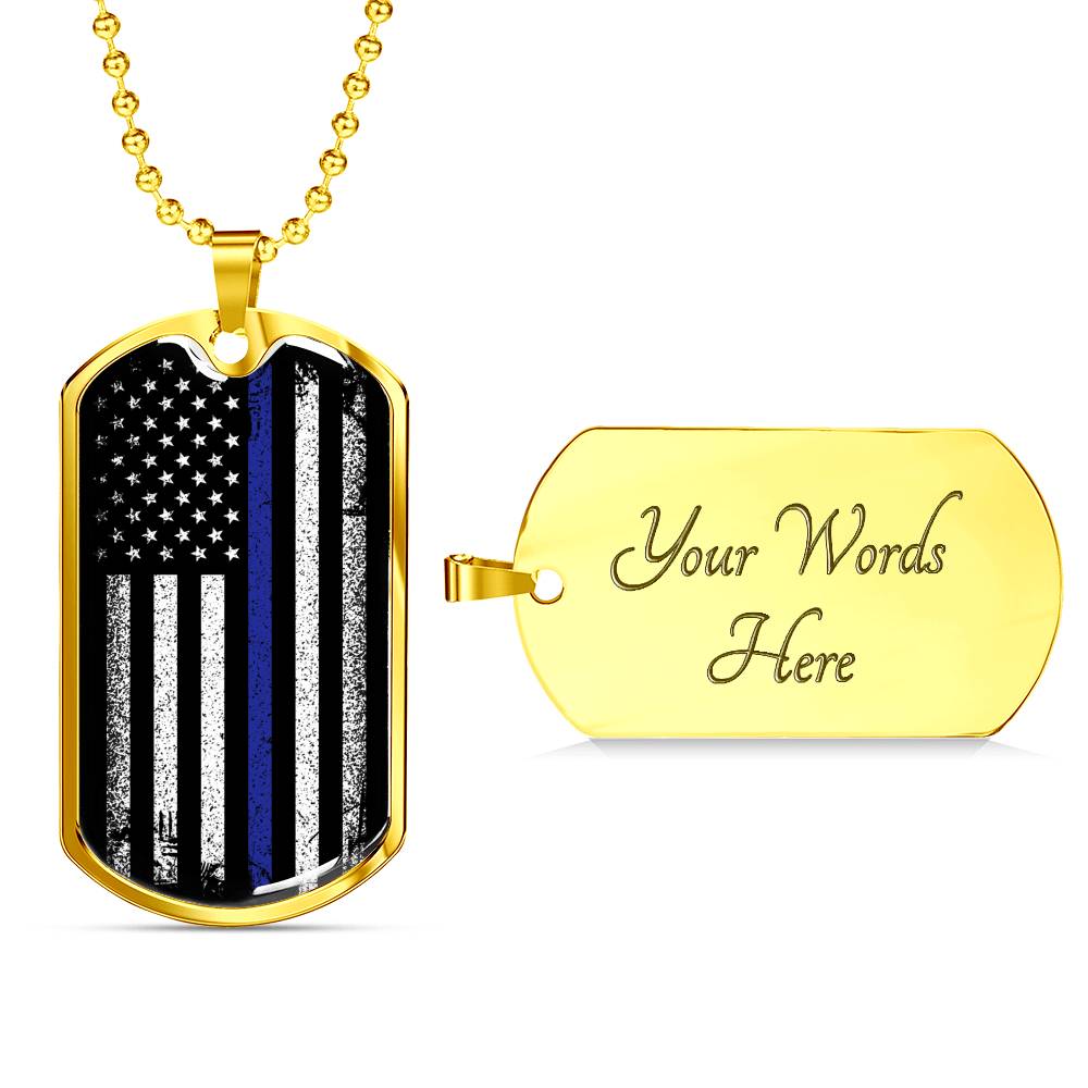 Police Officer Gift - Thin Blue Line Necklace