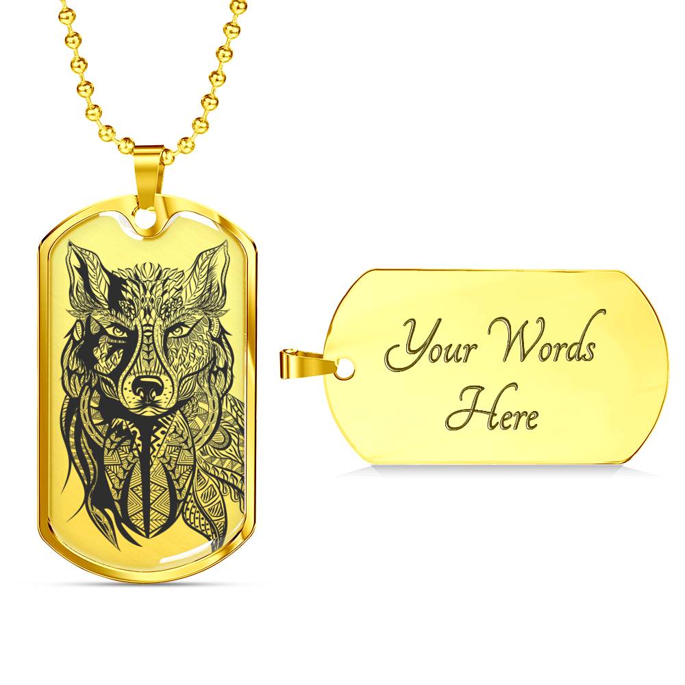 Grey Wolf Necklace - Wolf Pendant