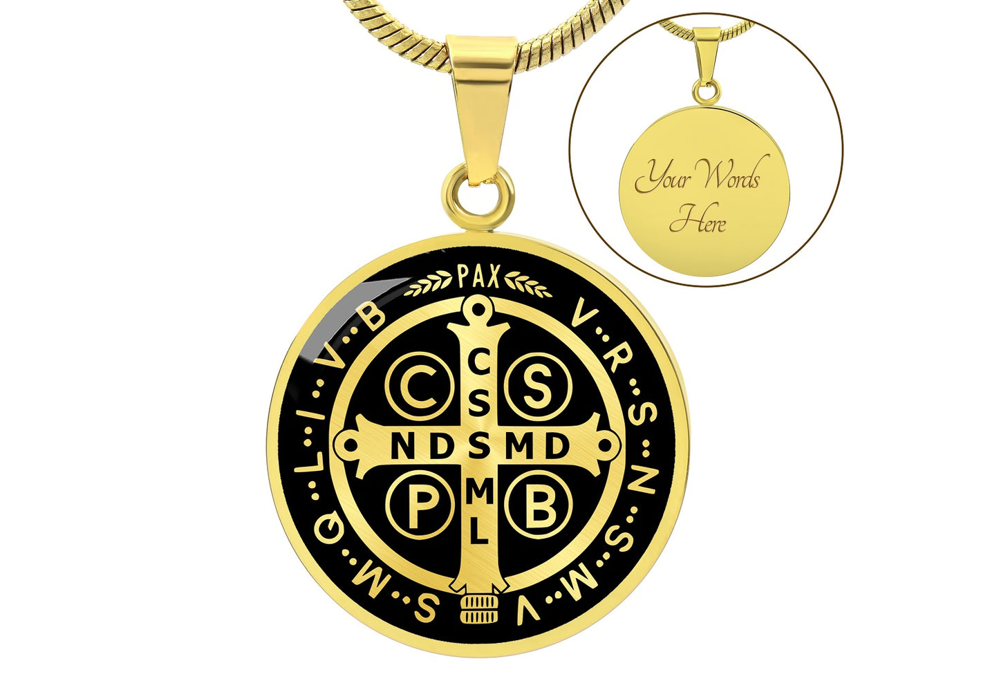 Personalized Saint Benedict Medal Necklace