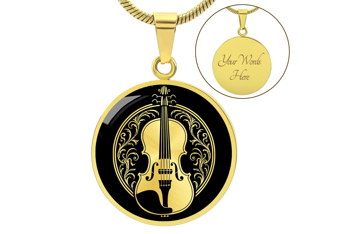 Personalized Violin Necklace