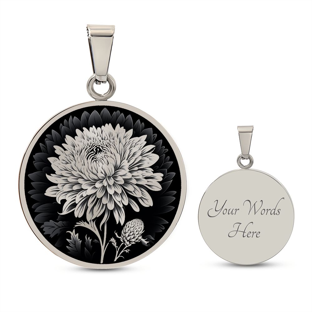 Personalized Chrysanthemum Necklace