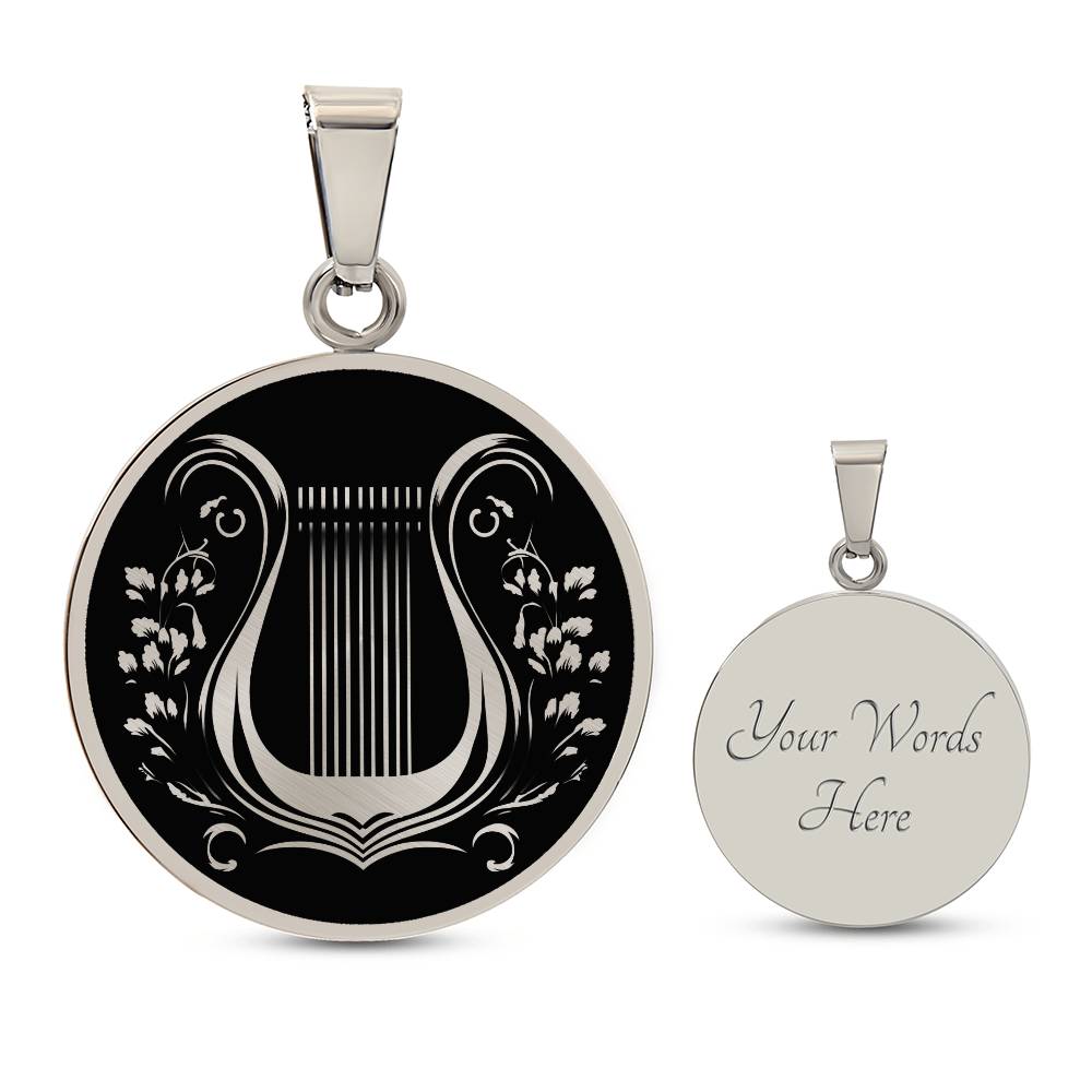 Personalized Lyre Necklace