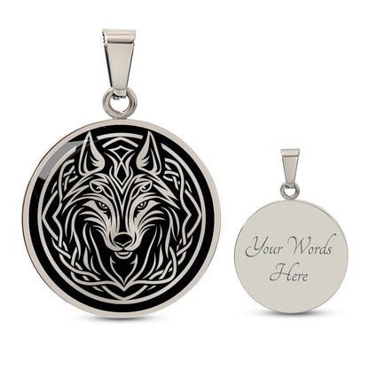 Personalized Celtic Wolf Necklace