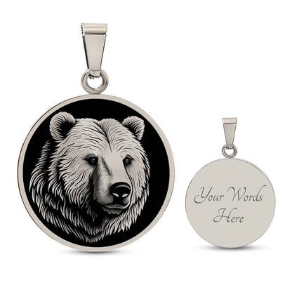 Personalized Grizzly Bear Necklace