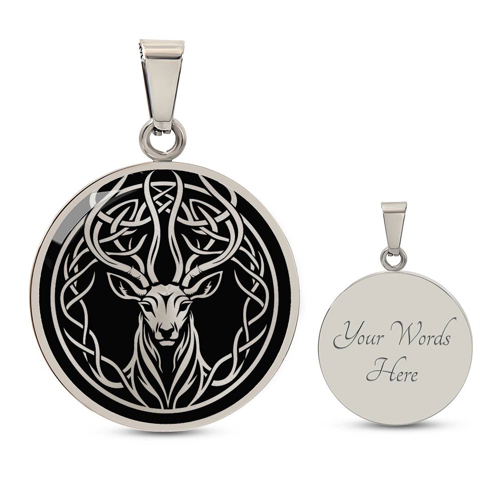 Personalized Celtic Deer Necklace