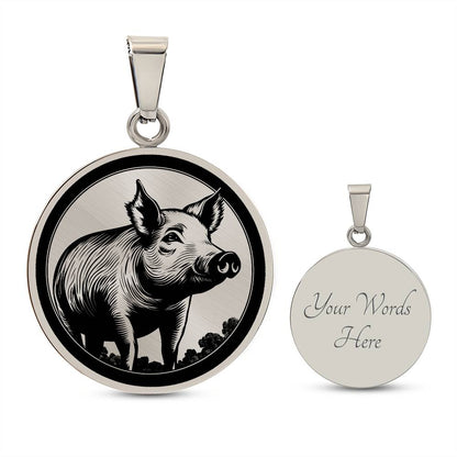 Personalized Pig Necklace