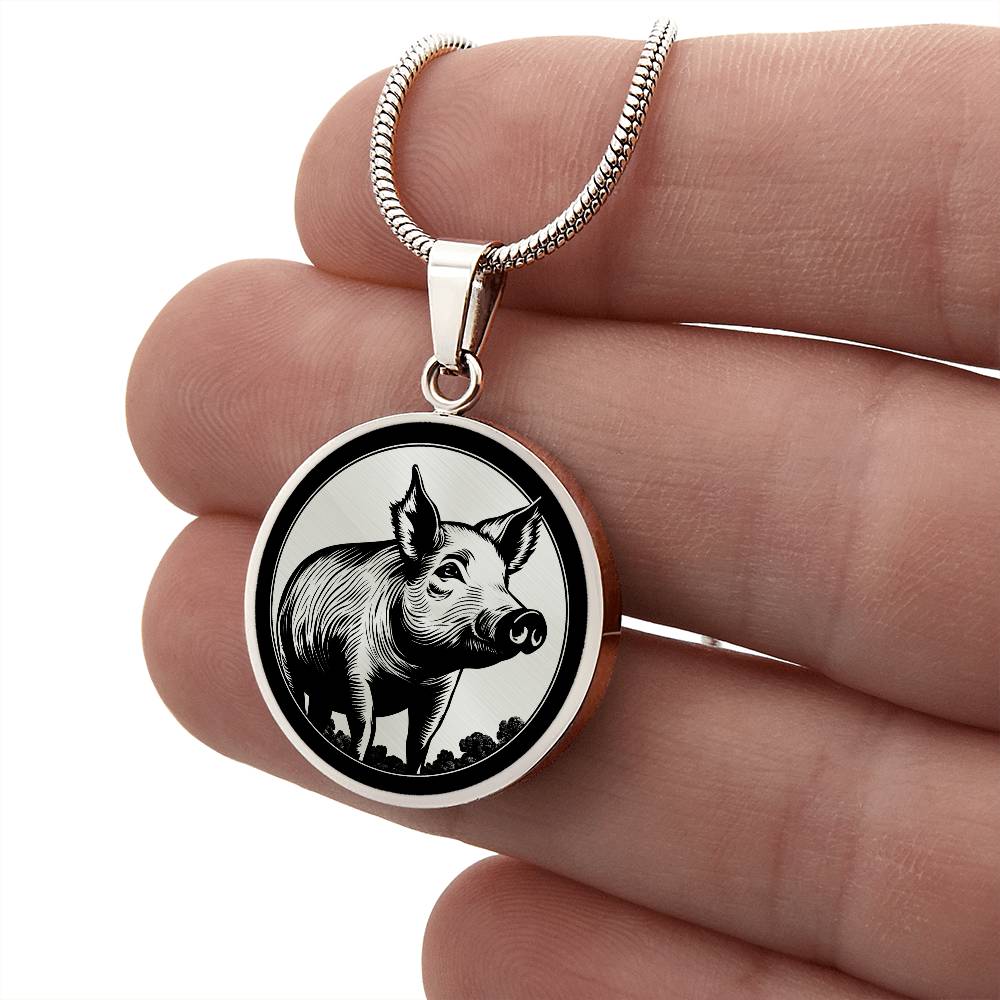 Personalized Pig Necklace