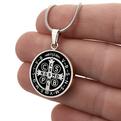 Personalized Saint Benedict Medal Necklace