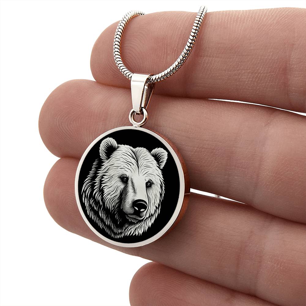 Personalized Grizzly Bear Necklace