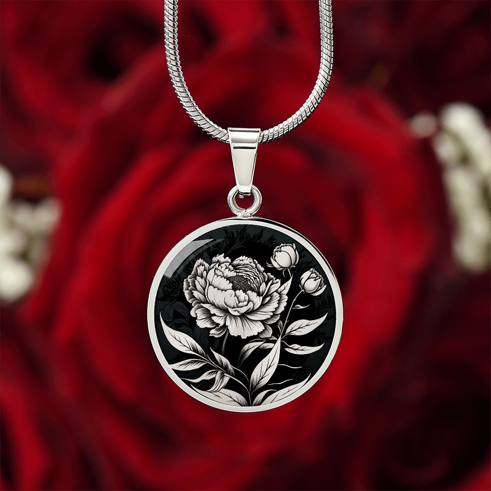 Personalized Peony Necklace
