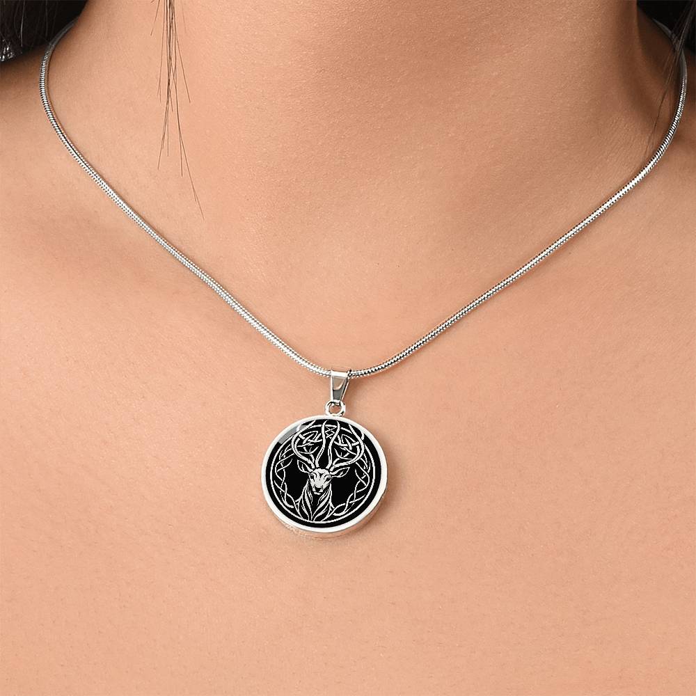 Personalized Celtic Deer Necklace