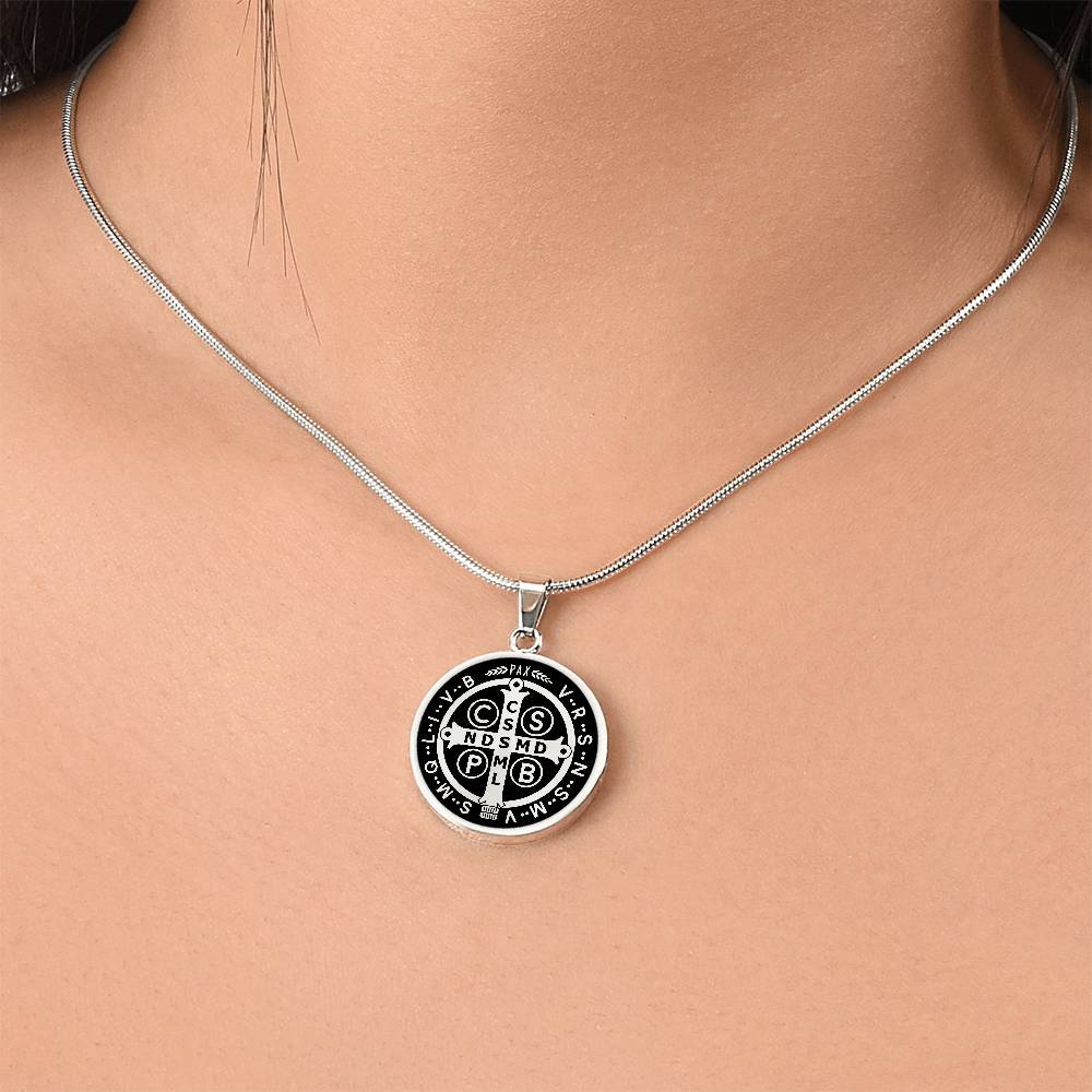Personalized Saint Benedict Medal Necklace