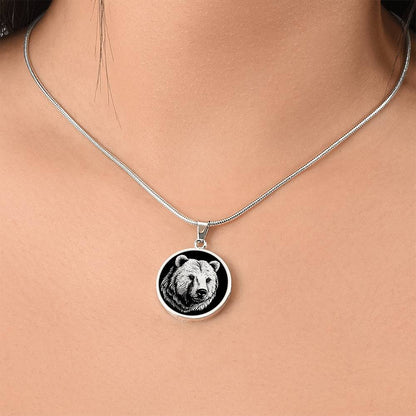 Personalized Grizzly Bear Necklace