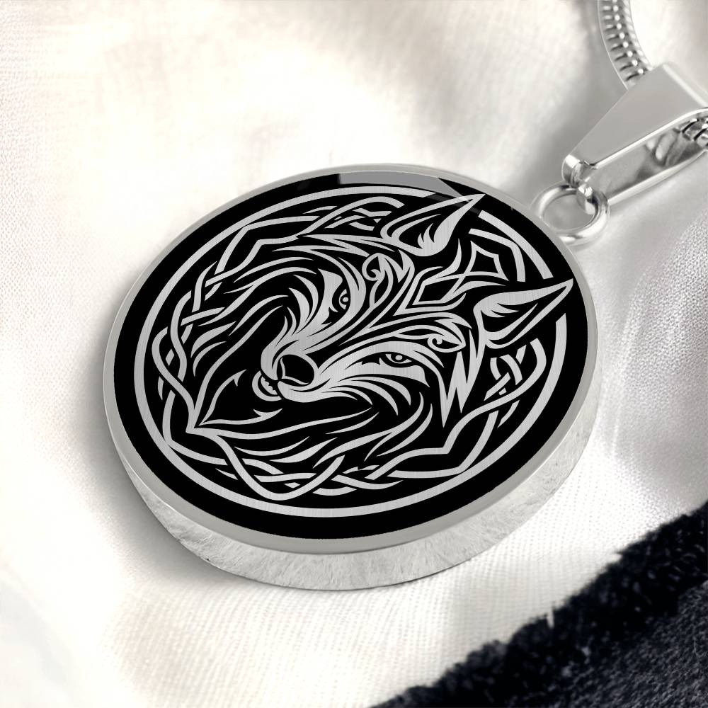 Personalized Celtic Wolf Necklace