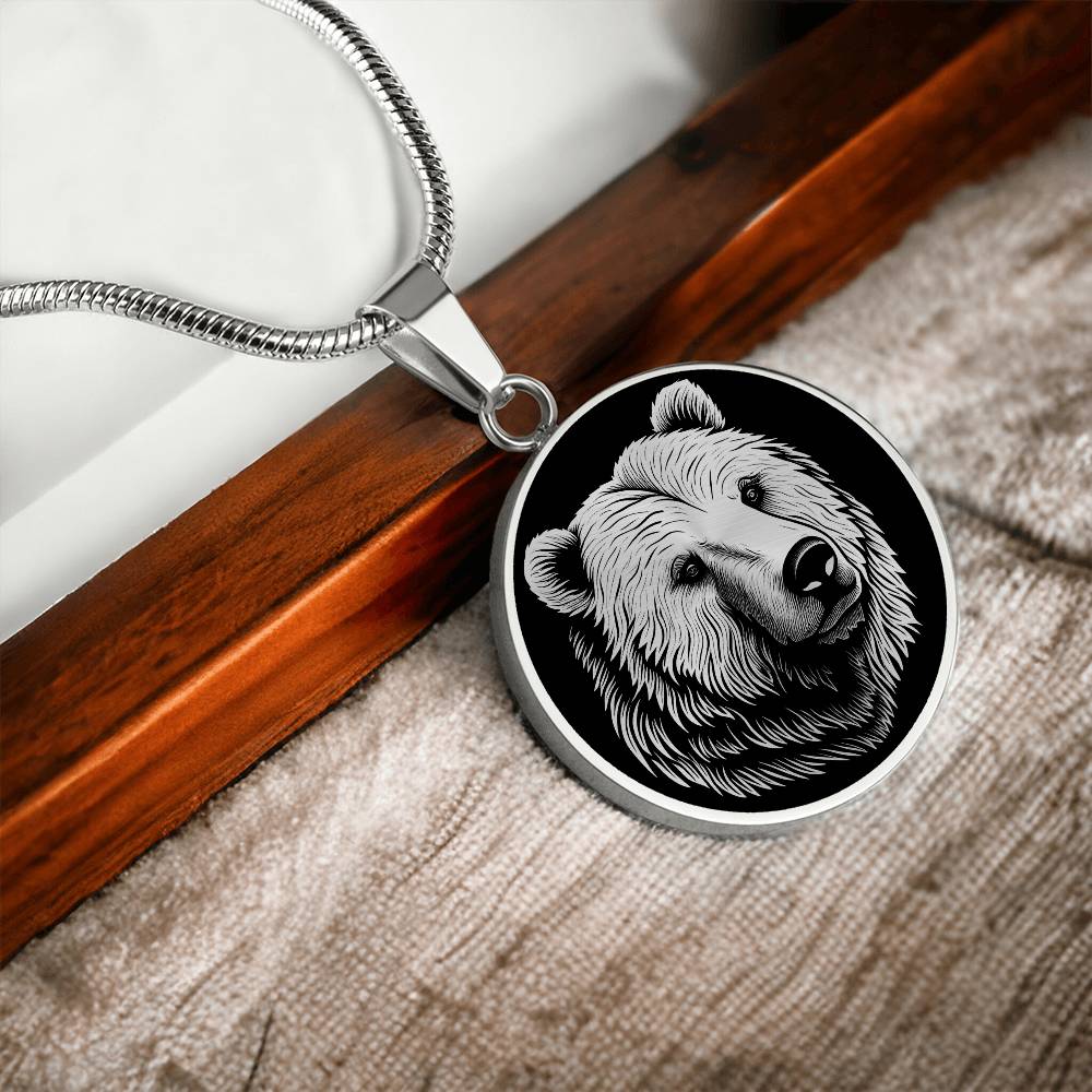 Personalized Grizzly Bear Necklace