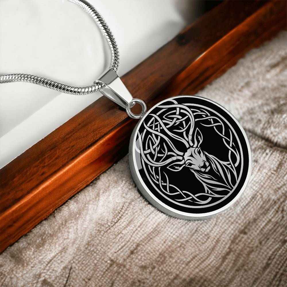 Personalized Celtic Deer Necklace