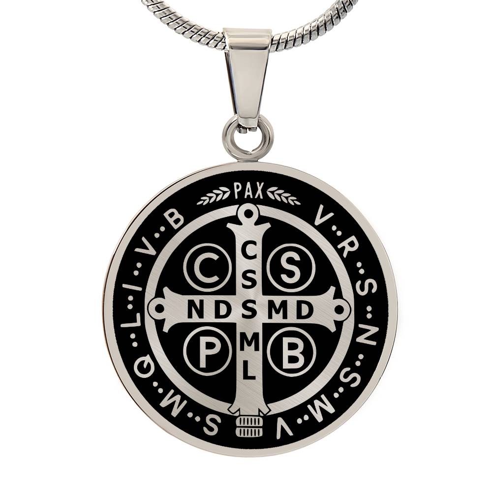 Personalized Saint Benedict Medal Necklace
